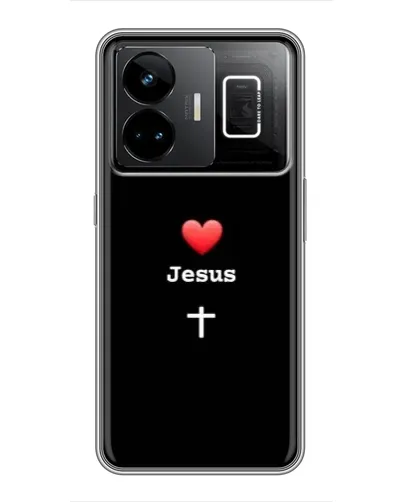 Чехол для Realme GT3 с картинкой «Сердце - Jesus»