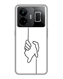 Чехол для Realme GT3 с картинкой «Рука держит»