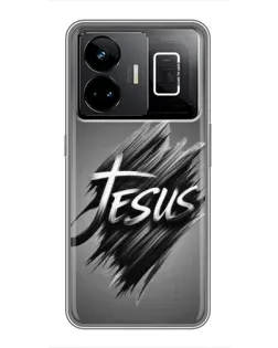 Чехол для Realme GT3 с картинкой «Надпись Jesus Graffiti»