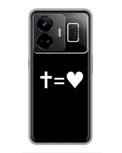 Чехол для Realme GT3 с картинкой «Крест и Сердце»