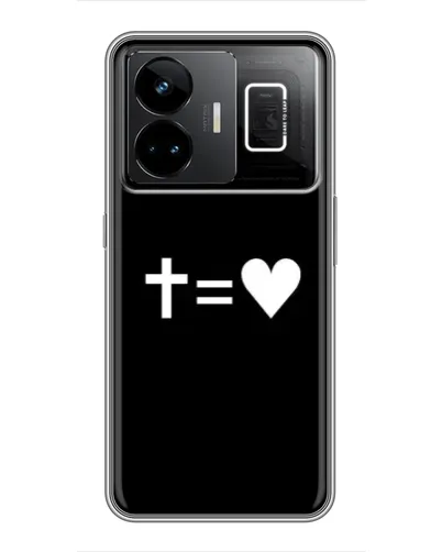 Чехол для Realme GT3 с картинкой «Крест и Сердце»