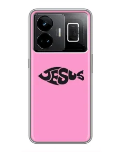 Чехол для Realme GT3 с картинкой «Розовый символ  Jesus»