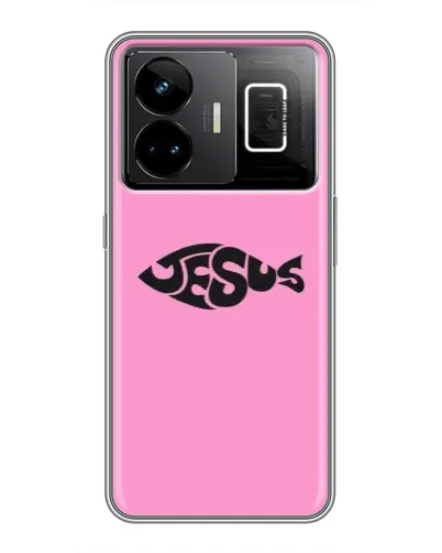 Чехол для Realme GT3 с картинкой «Розовый символ  Jesus»