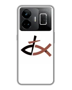 Чехол для Realme GT3 с картинкой «Рыба и крест»