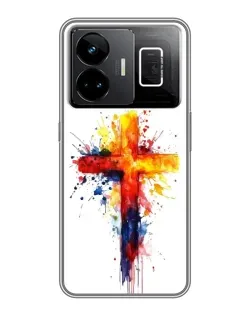 Чехол для Realme GT3 с картинкой «Акварельный крест»