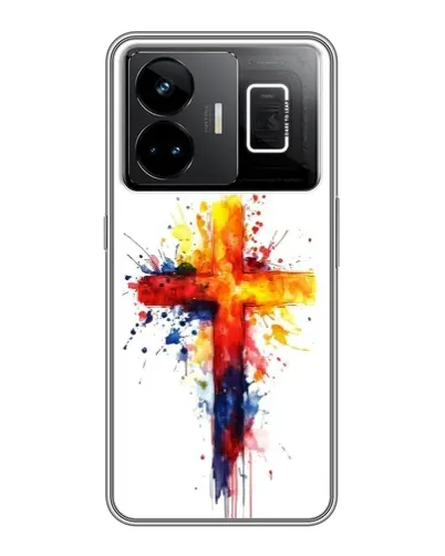 Чехол для Realme GT3 с картинкой «Акварельный крест»