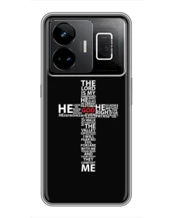 Чехол для Realme GT3 с картинкой «Текстовый крест»