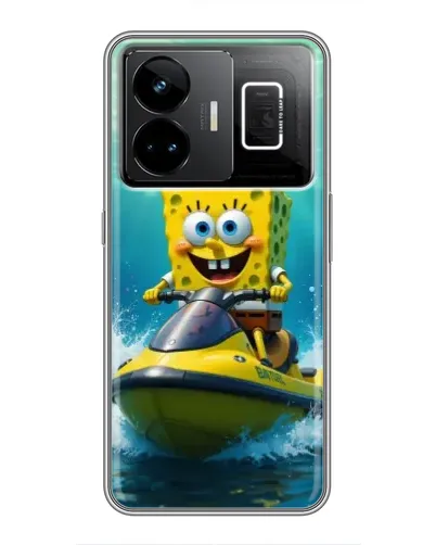 Чехол для Realme GT3 с картинкой «Спанч Боб на гидроцикле»