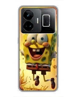 Чехол для Realme GT3 с картинкой «Губка Боб прыгает»