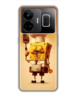 Чехол для Realme GT3 с картинкой «Губка Боб повар»