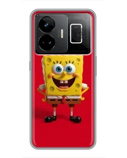 Чехол для Realme GT3 с картинкой «Спанч Боб на красном»