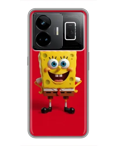 Чехол для Realme GT3 с картинкой «Спанч Боб на красном»