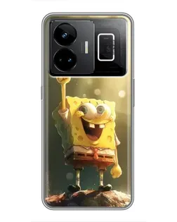 Чехол для Realme GT3 с картинкой «Сияющий Спанч Боб»