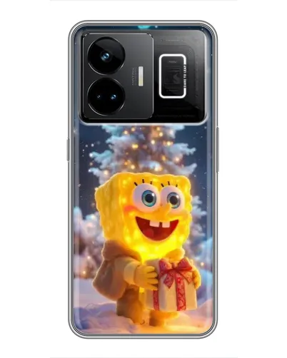 Чехол для Realme GT3 с картинкой «Рождественский Спанч Боб»