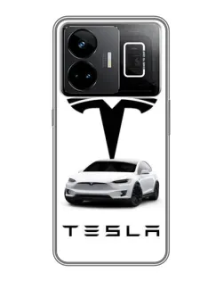Чехол для Realme GT3 с картинкой «Tesla White Style»