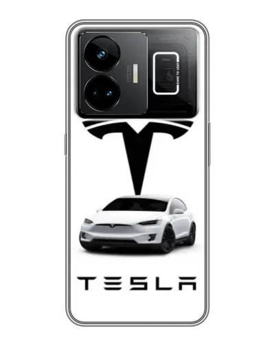 Чехол для Realme GT3 с картинкой «Tesla White Style»