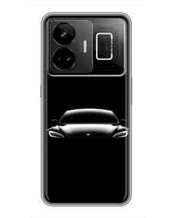 Чехол для Realme GT3 с картинкой «Фары Tesla Night»