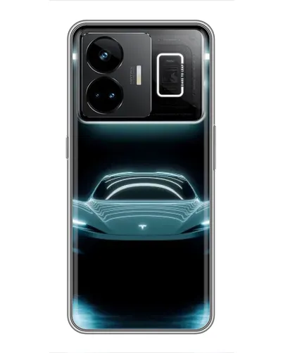 Чехол для Realme GT3 с картинкой «Tesla в неоне»