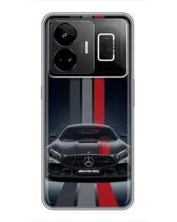 Чехол для Realme GT3 с картинкой «Mercedes — белый карбон» Чехол для Realme GT3 с картинкой «Mercedes — белый карбон»