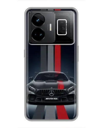 Чехол для Realme GT3 с картинкой «Mercedes — белый карбон»