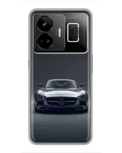 Чехол для Realme GT3 с картинкой «Mercedes на черном»
