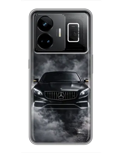 Чехол для Realme GT3 с картинкой «Mercedes в дыму»