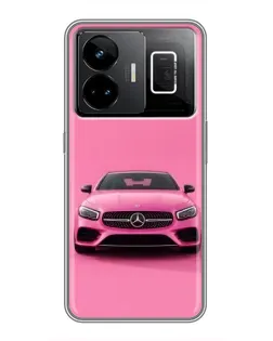 Чехол для Realme GT3 с картинкой «Розовый Mercedes AMG»