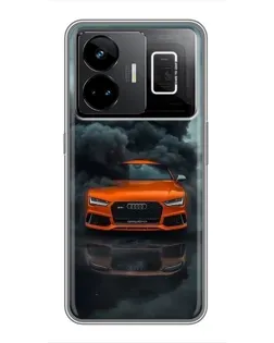 Чехол для Realme GT3 с картинкой «Audi в облаках дыма»