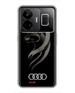 Чехол для Realme GT3 с картинкой «Графика — пантера и Audi»