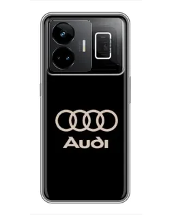 Чехол для Realme GT3 с картинкой «Audi — золотой логотип»