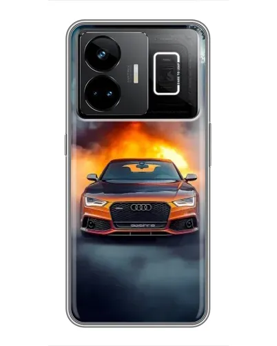 Чехол для Realme GT3 с картинкой «Audi в огненном дыму»
