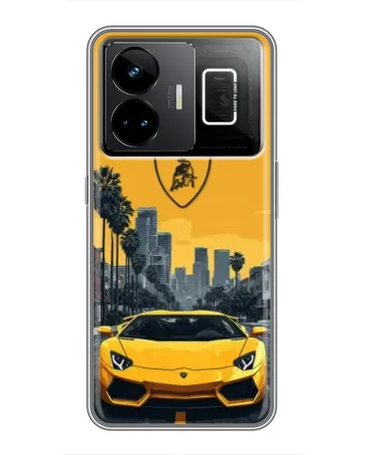 Чехол для Realme GT3 с картинкой «Желтый Lamborghini город» Чехол для Realme GT3 с картинкой «Желтый Lamborghini город»