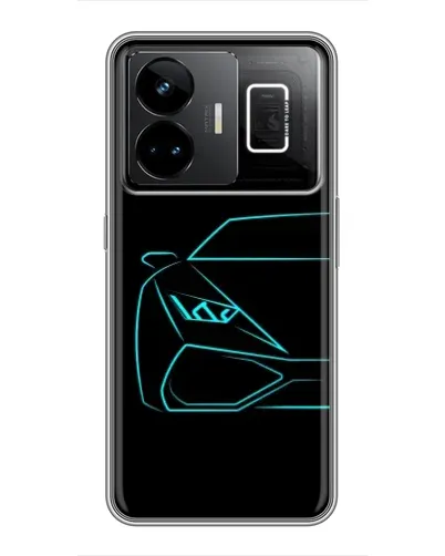 Чехол для Realme GT3 с картинкой «Голубой силуэт Lamborghini» Чехол для Realme GT3 с картинкой «Голубой силуэт Lamborghini»