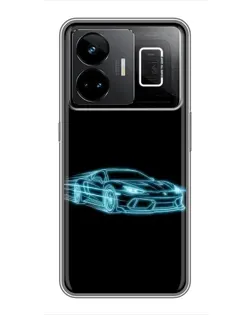 Чохол для Realme GT3 з картинкою «Неоновий контур Lamborghini»