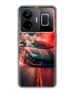 Чохол для Realme GT3 з картинкою «Lamborghini червоний дим»