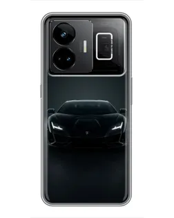Чохол для Realme GT3 з картинкою «Чорний Lamborghini Aventador»