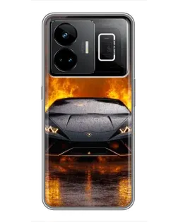 Чохол для Realme GT3 з картинкою «Lamborghini у вогні»