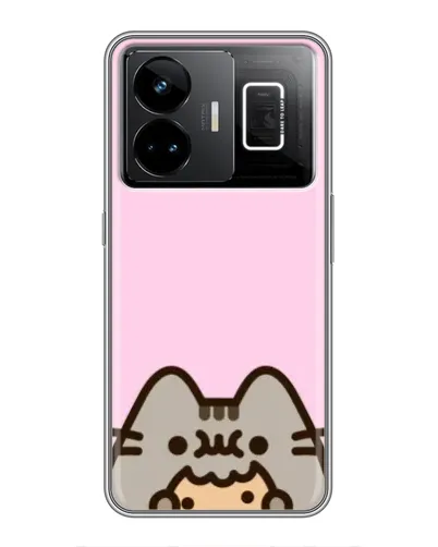 Чехол для Realme GT3 с картинкой «Pusheen и печенье»