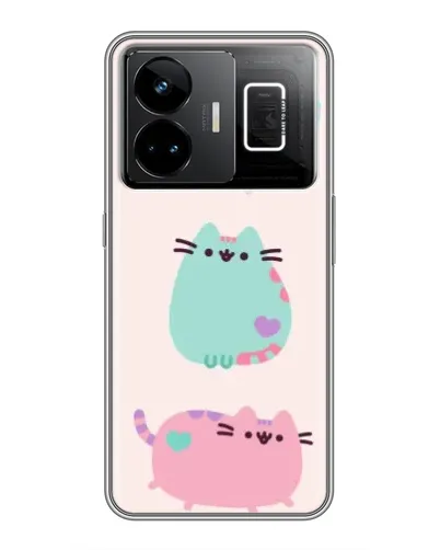 Чехол для Realme GT3 с картинкой «Pusheen трио»