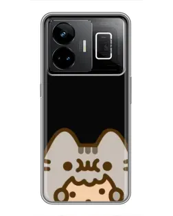 Чехол для Realme GT3 с картинкой «Пушин на черном»