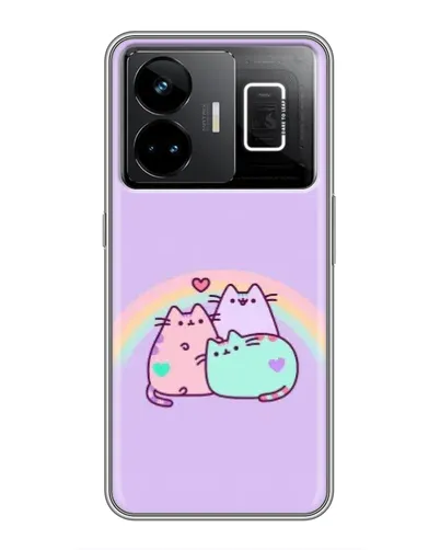 Чехол для Realme GT3 с картинкой «Радужные Пушины»