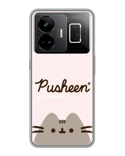 Чехол для Realme GT3 с картинкой «Pusheen логотип»