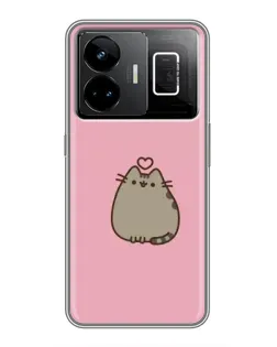 Чехол для Realme GT3 с картинкой «Pusheen сердце»
