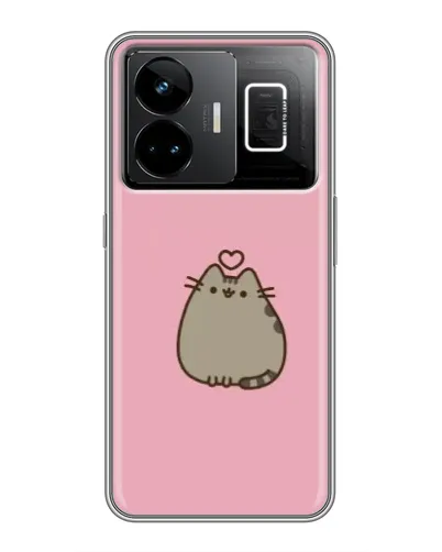 Чехол для Realme GT3 с картинкой «Pusheen сердце»
