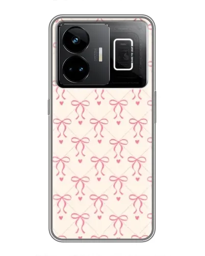 Чехол для Realme GT3 с картинкой «Розовые бантики Coquette»