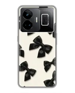 Чехол для Realme GT3 с картинкой «Черные бантики»
