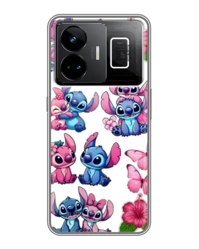 Чехол для Realme GT3 с картинкой «Стикеры Stitch и Angel»