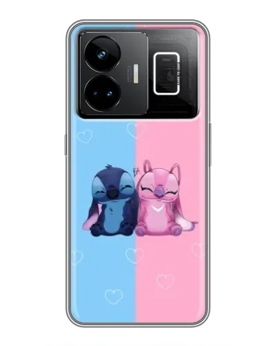 Чехол для Realme GT3 с картинкой «Stitch и Angel Love»