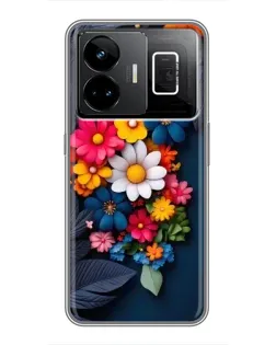 Чехол для Realme GT3 с картинкой «Цветочная феерия»