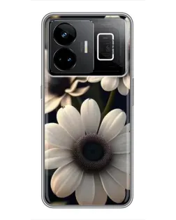 Чехол для Realme GT3 с картинкой «Белые маргаритки макро»